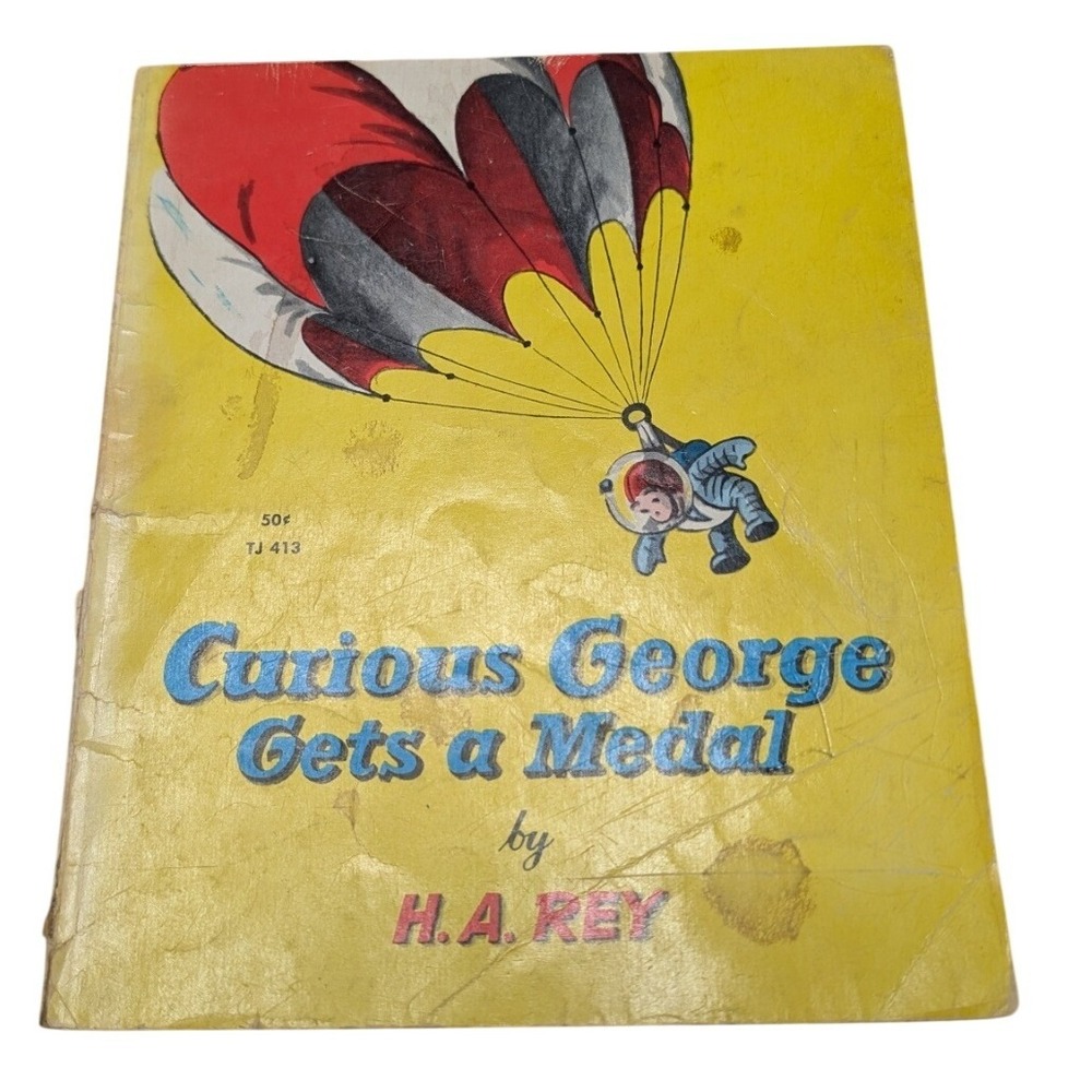 Vintage Curious George Gets a Medal H.A. Rey Scholastic Paperback Childrens Book